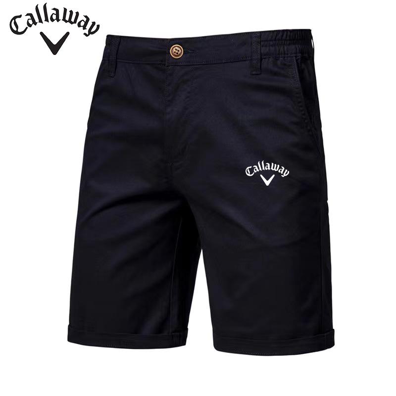 

Вышитые летние хлопковые однотонные шорты Callaway для мужчин, высококачественные повседневные деловые пляжные шорты с эластичной резинкой на талии 30