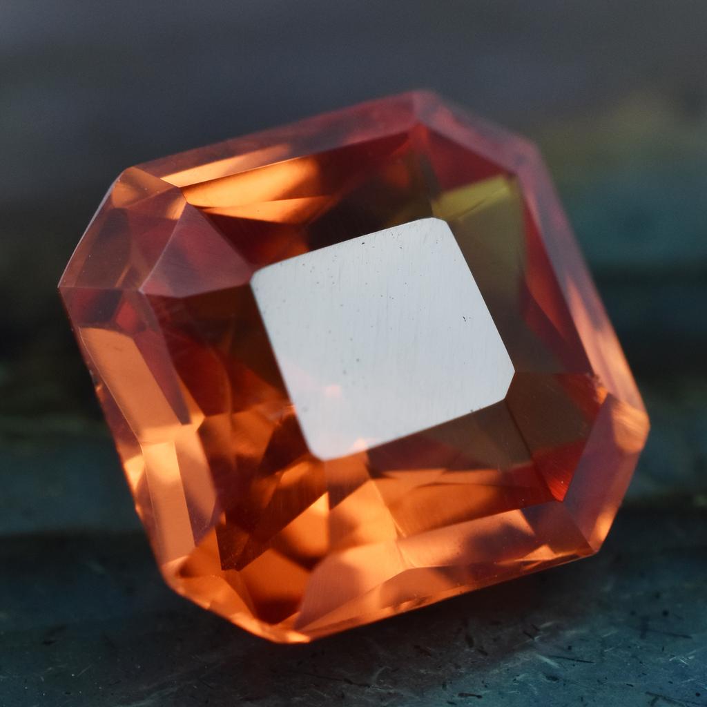 Natural Orange Sapphire Loose Gemstone Square Cut 3.80 ct September Birthstone for Gem Collections