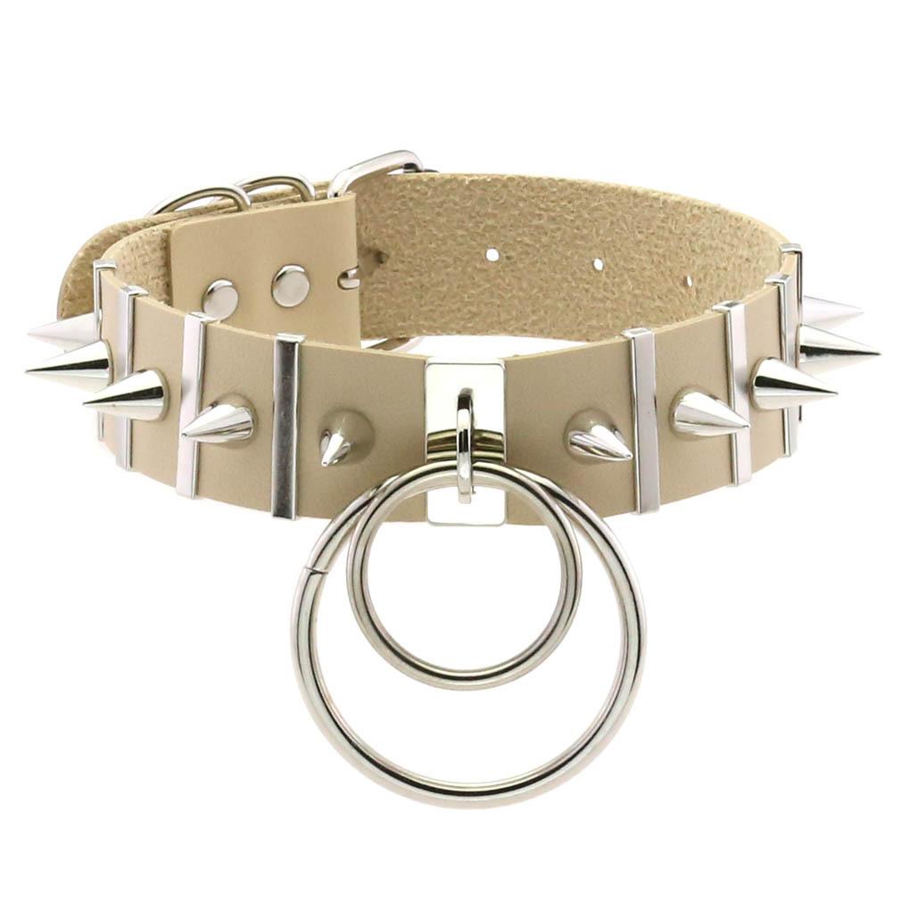 Big Spikes Choker Leather Collar  Metal Punk  Necklace  For Women Men Emo  Chocker Goth Jewelry Harajuku Accessories