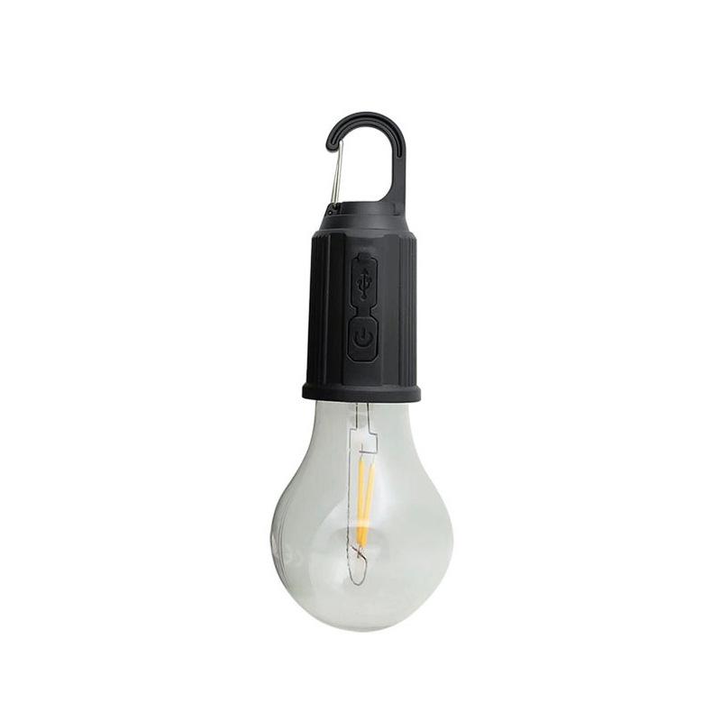 Cross-border Outdoor Retro Light Bulb Camping Lamp TYPE-C Rechargeable Tungsten Wire Camping Lamp Emergency Hanging Tent Atmosphere Lamp