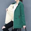 Large Size Women's Hooded Fleece Jacket Long Casual Coats Autumn Fashion Outerwear