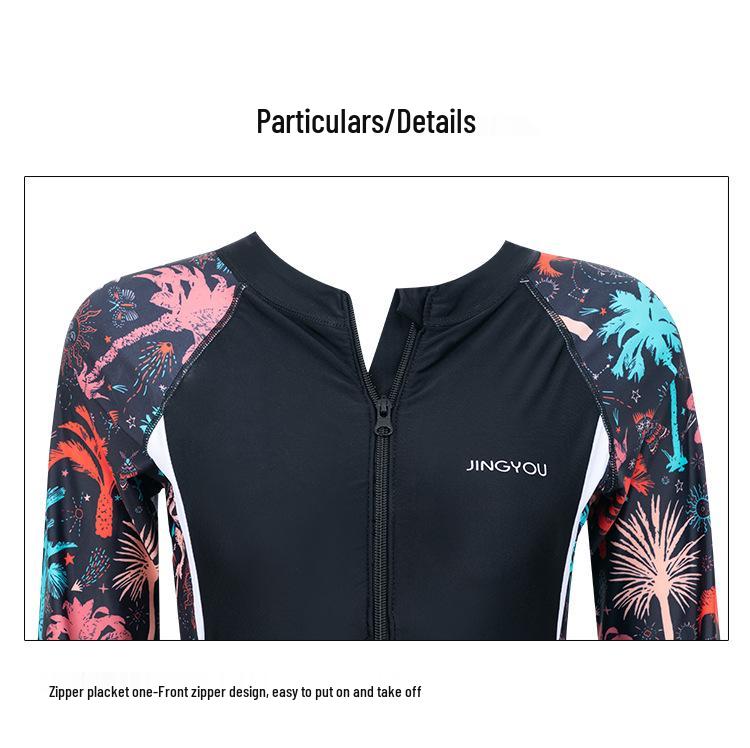 Women's Plus Size Long Sleeve Boyleg Diving & Surfing Sun Protection Suit