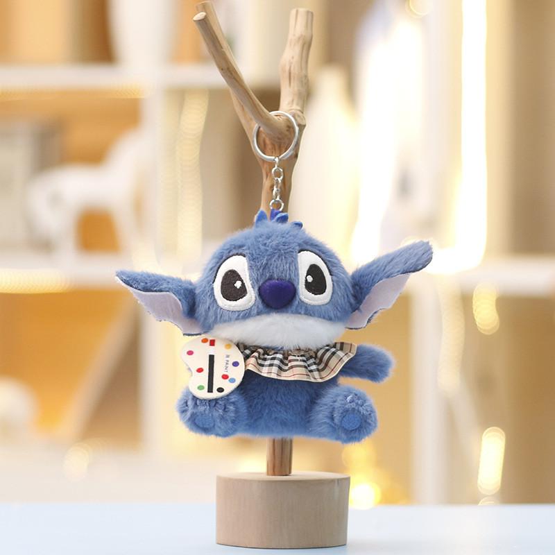 Stitch Plush Toy Keychain With Scarf And Trench Coat Design For Kids And Collectors
