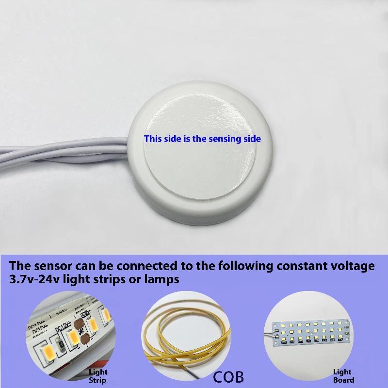 Comutator cu senzor tactil de partiție cu 2 pini, variator, controler cu mișcare a mâinii prin panou, lemn, piatră, sticlă 3.7V-24V