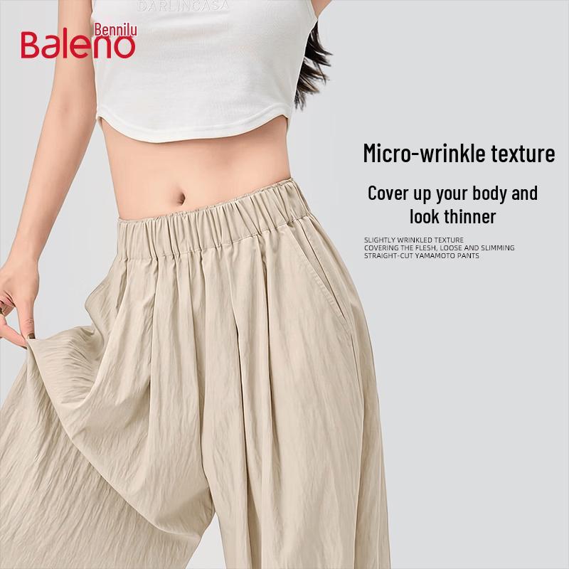 Baleno Women s 2026 Summer High-Waisted Wide-Leg Pants M