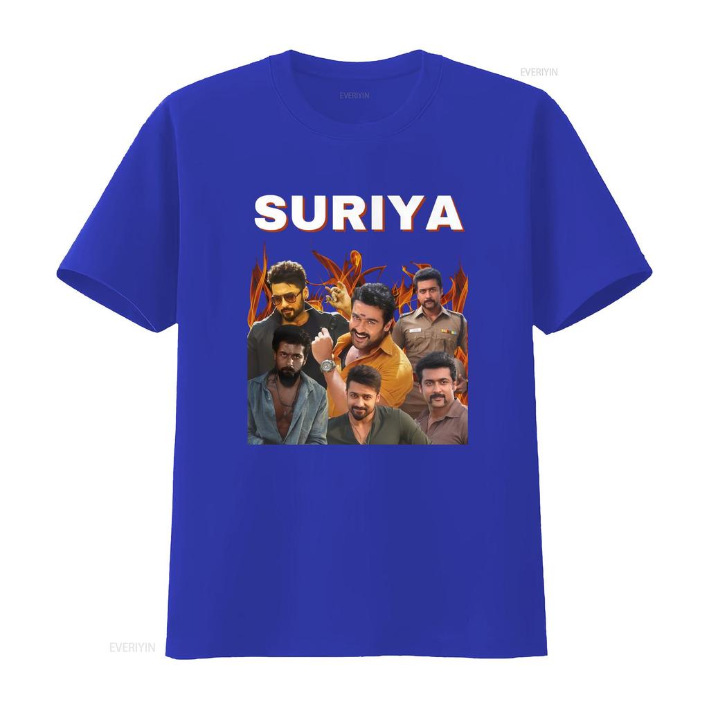 SURIYA Tamil T shirt vintage Washed Stretched Soft designer clothes Breathable fashion Slightly Versatile Comfortable graphic