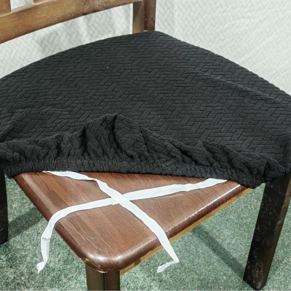 

1Pcs Washable Dining Chair Cushion Slipcover Stretch Jacquard Chair Seat Protector Dining Room Color 8