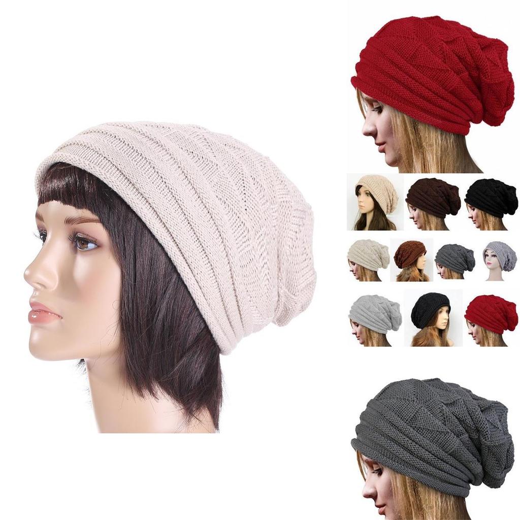 Cozy Fashion Spring Winter Slouch Ski Crochet Knit Slouchy Beanie Beret Hat For Women
