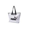 Puma Classic Logo Transparent Trendy Detachable Large Capacity Polyurethane Tote Shopping Bag Women Tote Bag White 076116-02