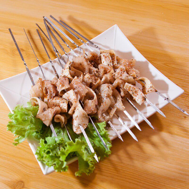 50Pcs Reusable Flat Barbecue Skewers Sticks 304 Stainless Steel Needle BBQ Sticks Barbecue Skewers 28/33cm Outdoor BBQ Accessories