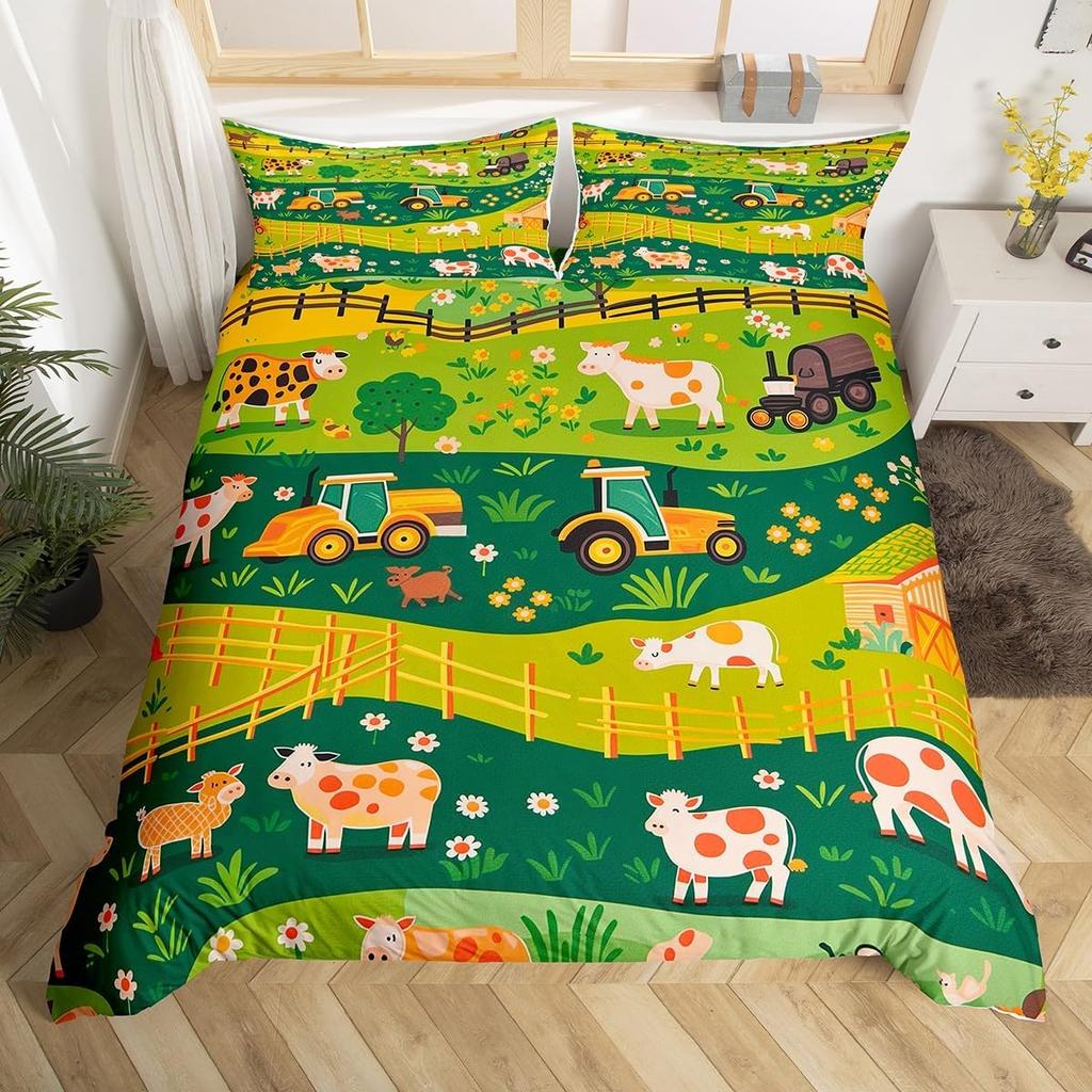 Kreskówkowa Poszwa na Kołdrę Krowa Mleczna Twin King Zachodnie Zwierzę Gospodarskie Poszwa na Kołdrę Na Walentynki Dekoracja Pokoju Mikrofibra Zestaw Pościeli