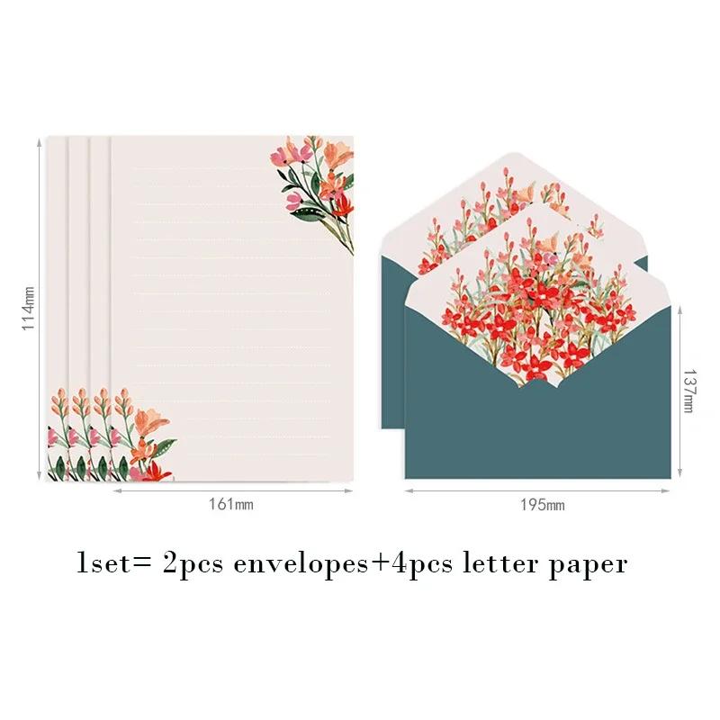 Kawaii Umschläge Briefpapier Set Blumenumschlag Hochzeit Grußkarte Einladungskarten Umschlag Koreanische Schreibwaren Bürobedarf