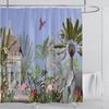 Chinese Style Flower and Birds Tree Shower Curtains Crane Pattern Bath Curtain Waterproof Bathroom Decor With Hooks 3d Printing