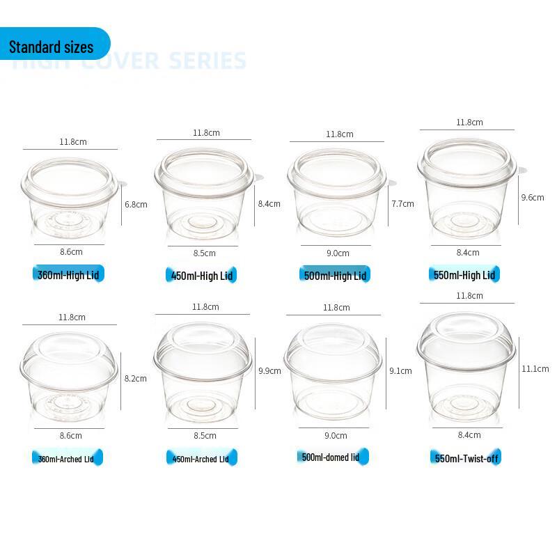 Thickened Disposable Dessert & Fruit Takeaway Bowls with Lids