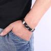 Fashion Leather Mens Bracelet Stainless Steel Buckle Charm Couple Bangles Jewelry