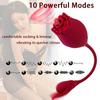 Rose Flower Dual-Head Vibrating Egg & Telescopic Massager