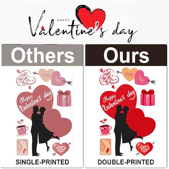 Valentines Day Decor Window clings 10 Sheet for Glass Windows Double-Sided Valentines Day Decorations Heart Window Decal