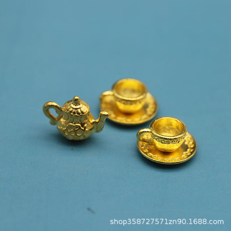 Cute Mini Teapot Teacup Doll House Small Ornament Play House Toy Micro Landscape Decoration Shooting Props