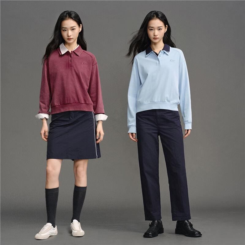 GIORDANO CONCEPTS Women's 2025 A/W Embroidered Pure Cotton Loose Polo Shirt