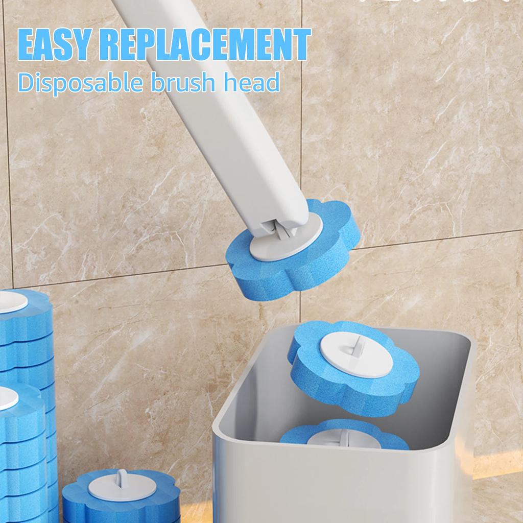 36/48Pcs Disposable Toilet Brush Kit With Replacement Head 360° Deep Cleaning Toilet Brush With Long Handle Bathroom Accessories