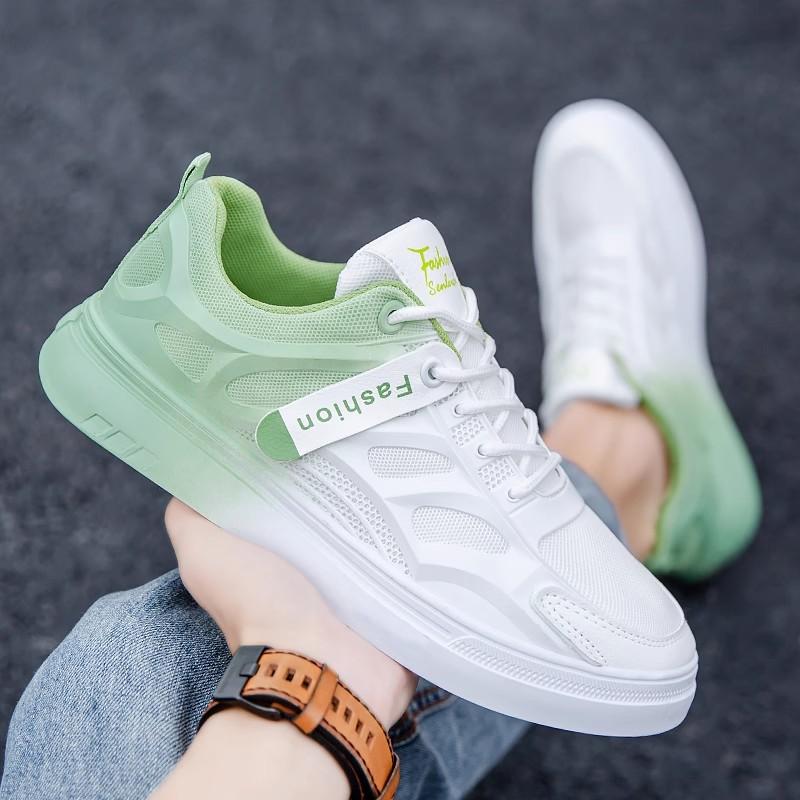 Summer breathable mesh casual board shoes light sports increase height gradient color small white tide shoes autumn