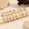 Double Layer Stackable Titanium Steel Bracelet Premium Natural Stone Tarnish Free 18K Gold Stainless Steel Jewelry