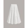 New white cake skirt summer elastic waist multi-layer ruffle edge skirt large size thin skirt