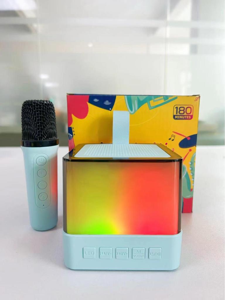 Difuzor Bluetooth și microfon fără fir Q7 cu lumini - Difuzor portabil pentru karaoke pentru exterior