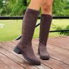 Wind leopardenmuster hohe stiefel damen herbst und winter große größe aber knielang modische stiefel