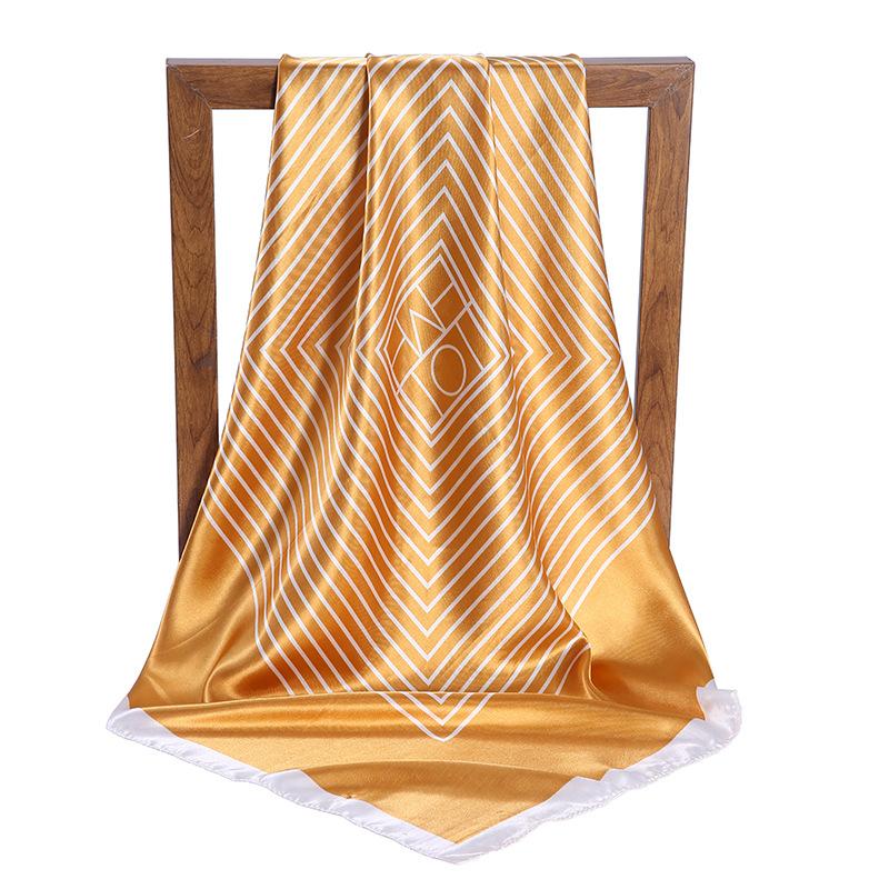 Gefleckter Satin Damen Frühling und Sommer Seidenimitat Schal Bedruckter Kleiner Quadratischer Schal Geschenk Europäischer und Amerikanischer Schal Stola