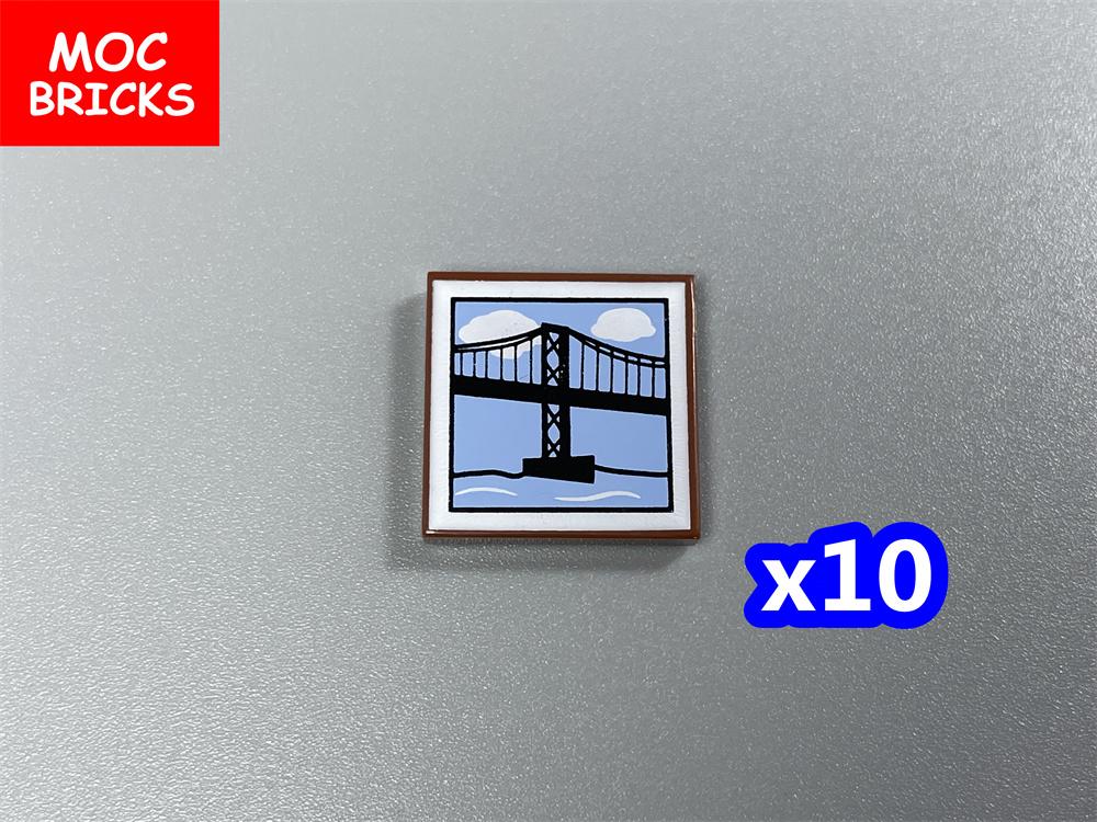 MOC Bricks DIY Printed Tile 1x1 1x2 2x2 2x3 1x4 Solar Panel Gauge Map Compass Assembled Building Block Accessories Kids Toy Gift