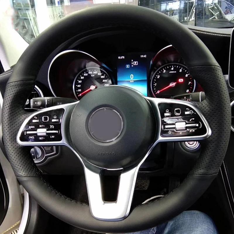 Hand-stitched non-slip Leather Steering Wheel Cover For Mercedes Benz A-Class W177 B-Class W247 C-Class W205 CLS-Class