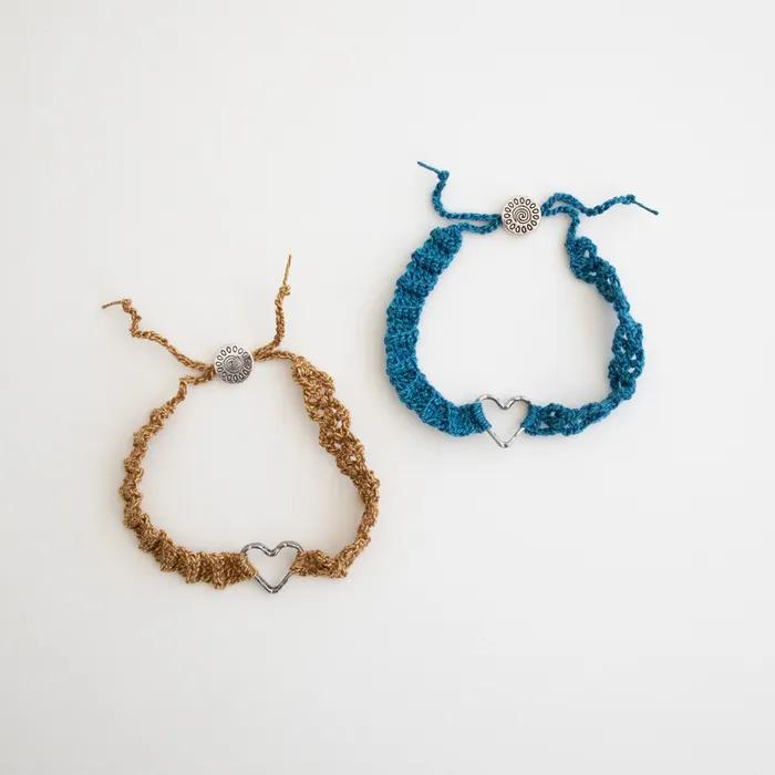 Hidden heart crochet bracelet (2colors)