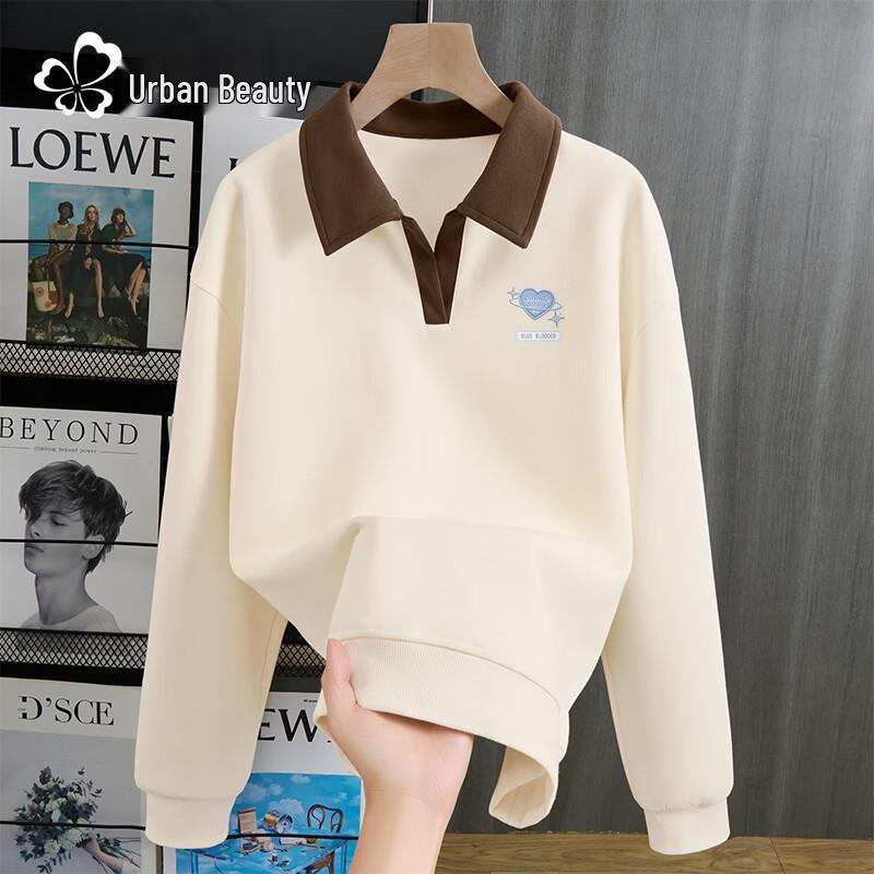 Women s Polo Collar Graphic Sweatshirt M