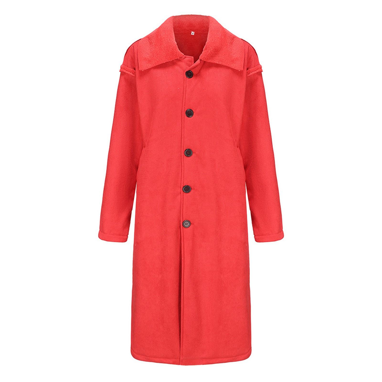 

Замшевое флисовое мужское пальто, пальто, одно толстое теплое мужское пальто, кардиган XL красный