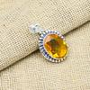 Citrine Gemstone Jewelry 925 Sterling Silver Handmade Pendant For Wedding Gift