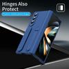 For Samsung Galaxy Z Fold3 5G Case with Tempered Glass Film Silicone Wristband Kickstand PC Phone Cover