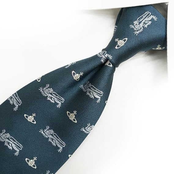 Vivienne Westwood Tie, Brand Tie, Gift, Christmas, Coming-of-Age Ceremony, Valentine's Day, Stylish, Business, VW80 Dark GreenGray [Item]