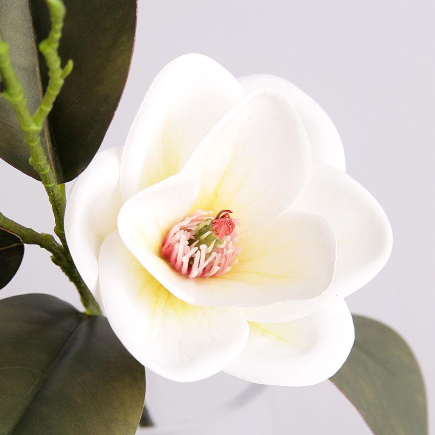 4pcs Artificial Magnolia Flower Branch 3 Heads Real Touch Latex Large Magnolia for Edding Centerpieces Hme Floor Floral Decor
