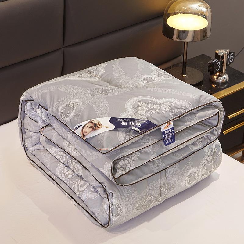 New Cotton Silk Summer & Winter Quilt: Double-Sided, Thick & Warm Quilt with Printed Design - Ideal Gift