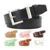 Women Belt Geometric Square Buttons Jeans Belt Adjustable Length Multi Holes Imitation Leather