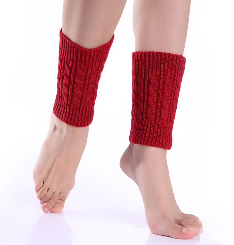 Autumn and Winter Woolen Knitted Warm Leggings Boots New Pattern Short Socks Female