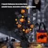 Halloween Artificial Tree Decoration With Pumpkins and Black Maples Leaves for Home Party Desktop Display