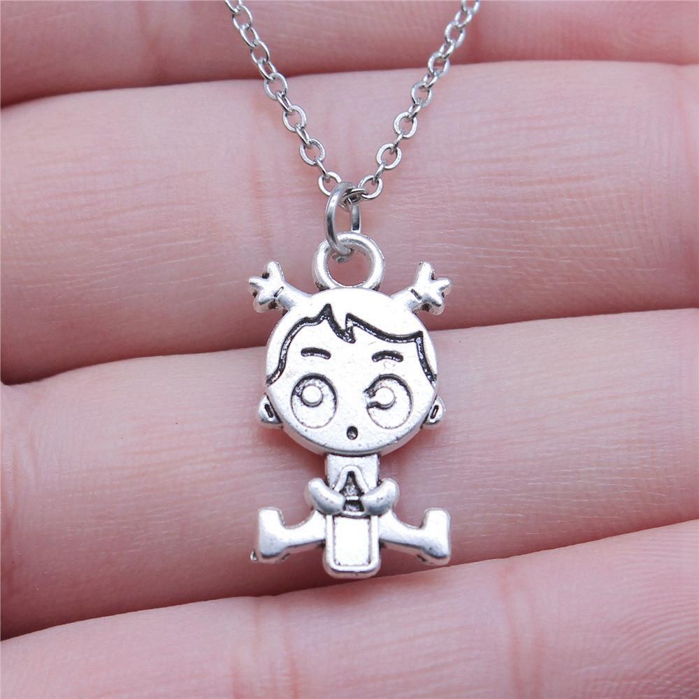 Peach Heart Angel Wings Sweet Pendant Antique Silver Metal Boys Collar Necklace High Quality Gift