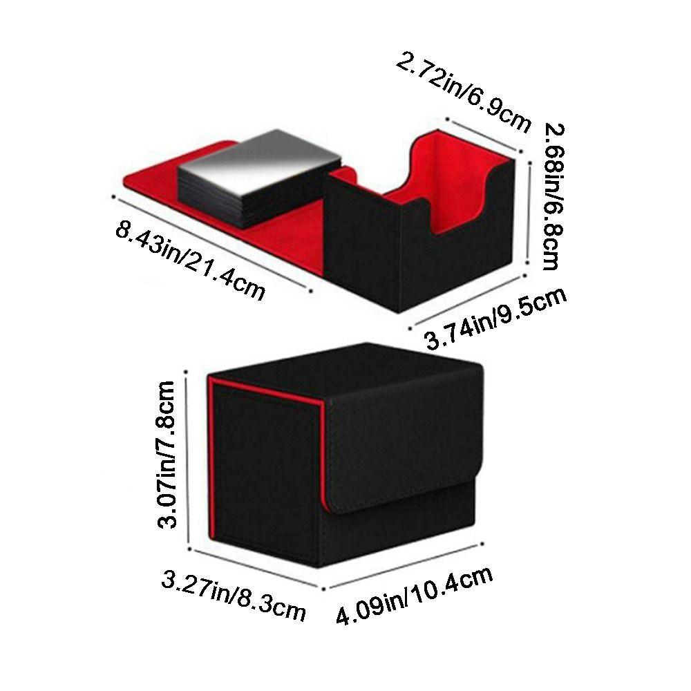 Fit 100 Single Sleeved Trading Card Deck Box Flip Cover Game Card Cases  Gathering Card