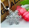 Necklace Snowflake Pendant With Crystals For Girls And Kids Gift