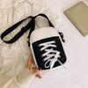 Women Canvas Crossbody Bag Casual Small Shoulder Bag Canvas Shoe Design Crossbody Purse for Daily Life Travel Commuting