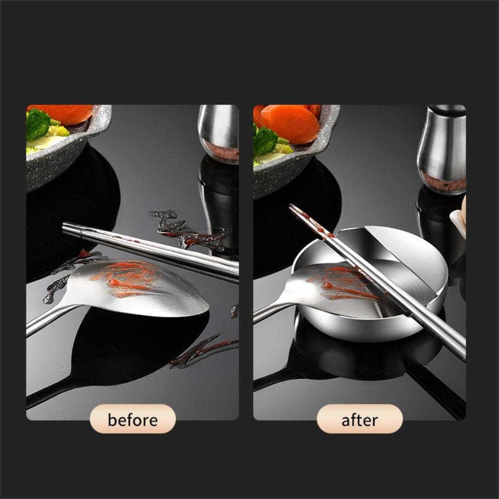 Kitchen Spoon Rest, Utensil Holder, Solid Stainless Steel, Stable Base, Keeps Dishes Neat, Easy to