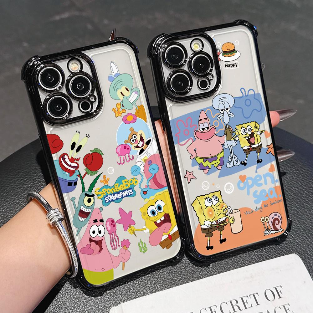 Cute SpongeBobs S-SquarePants Phone Case for Samsung Galaxy S26 S25 S24 S23 S22 S21 S20 FE Ultra Plus 5G Anti-drop Cover