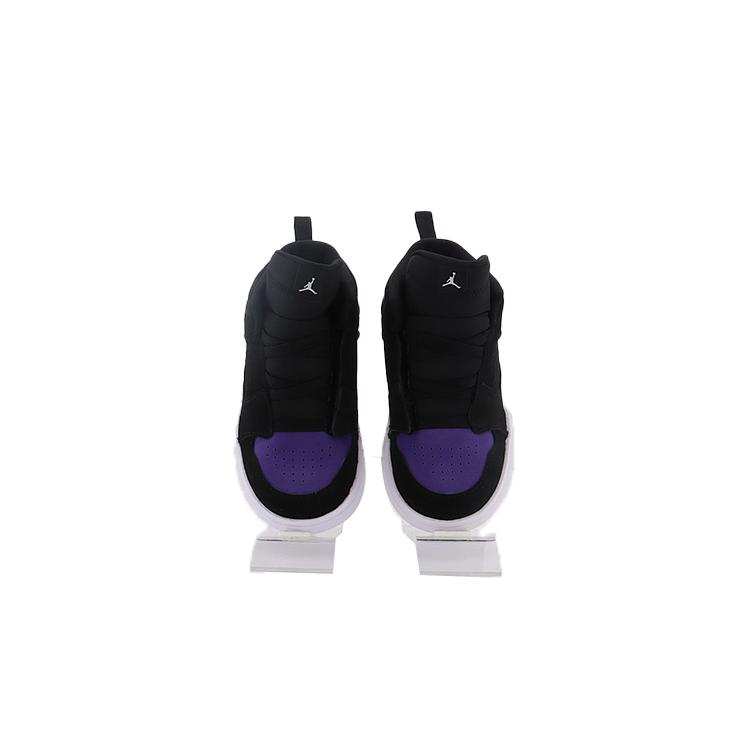 Jordan Access Air Basketball Shoes Slip Resistant Cushioning Abrasion Resistant Mid top Toddler Shoes Black Purple AV7944-005